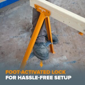 BORA Jobhorse Saw Horses 2 Pack of Leg Brackets (Builds 1 Saw Horse) - 1000 lb Capacity Heavy Duty Steel Saw Horse Brackets 2x4 - Stable on Any Terrain for Quick Setup Woodworking & DIY Tools PM-3310 - Image 7