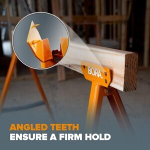 BORA Jobhorse Saw Horses 2 Pack of Leg Brackets (Builds 1 Saw Horse) - 1000 lb Capacity Heavy Duty Steel Saw Horse Brackets 2x4 - Stable on Any Terrain for Quick Setup Woodworking & DIY Tools PM-3310 - Image 6