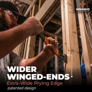 15" Flat Bar Pry Bar - Heavy Duty Crowbar with Nail Puller - High Carbon Steel with Soft Shock Absorbing Grip & Wide Winged Ends - Demolition Tools for Home Improvement & Construction - Image 4