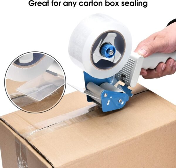 Pacific Mailer 2 Inch Tape Gun Dispenser with 2 Inch Carton Packing Tape, Lightweight Industrial Side Loading Tape Dispenser - Blue 7 81IPQZnpyyL. AC SL1500