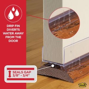 M-D Building Products Vinyl Cinch U-Shape Door Bottom Seal, Slide-On Weatherstripping Draft Stopper, Easy to Install, Fits 36” x 1-3/4” Doors, Fills 3/8”- 3/4” Gaps, 43338, Clear - Image 4