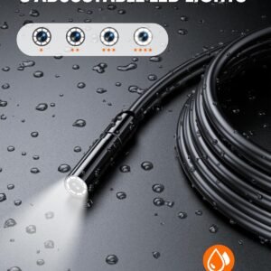 Industrial Endoscope Borescope Inspection Camera with Light, Dual Lens Snake Drain Bore Scople Digital Cameras 1080P, 4.3 Inch LCD Screen, 16.5FT Semi-Rigid Cable - Image 3