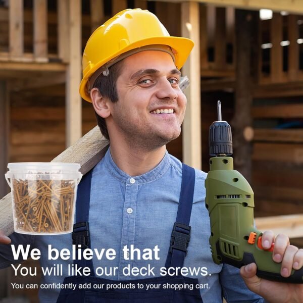 Deck Screws #8 x 1-1/2’’, T25 Star Torx Drive Flat Head Wood Screws, Tan, 5lb 7 81N8GewTdRL. SL1500