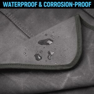 Woodworking Apron for Men, Shop Apron 20 oz Canvas Work Apron with 9 Tool Pockets, Heavy Duty Wood Working Workshop Bib Apron for Carpenter Woodworker Blacksmith, Men Gift, Adjustable to S- 3XL, Grey 12 Woodworking Apron for Men, Shop Apron 20 oz Canvas Work Apron with 9 Tool Pockets, Heavy Duty Wood Working Workshop Bib Apron for Carpenter Woodworker Blacksmith, Men Gift, Adjustable to S- 3XL, Grey - Image 4