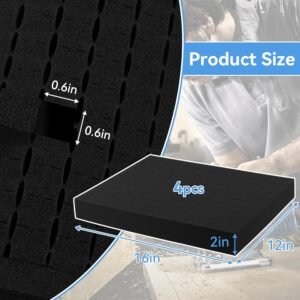 Part Foam Insert - Polyurethane Pluck Pre Cube Sheet Foam with Bottom Use for Boxes Cases Padding Camera, Tool Box，Board Game Box (4pcs, 16x12x2 in) - Image 3