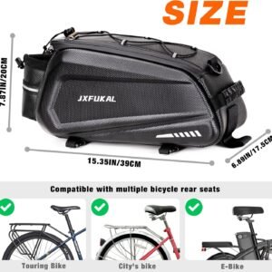 JXFUKAL Bike Bags for Bicycle Rear rack - 9.5L/17L/40L Hard Shell Waterproof Bike Ebike Trunk Pannier Saddle Seat Bag Carrier with Reflector, Rain Cover & Shoulder Strap for Commuter Travel Outdoor - Image 7