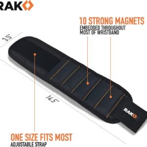 RAK Magnetic Wristband for Holding Screws, Nails, Drill Bits for Men - Premium Nylon with Lightweight Powerful Magnets, Magnetic Wristband for Tools, Gifts for Dad, Husband, Grandpa, Handyman - Image 5