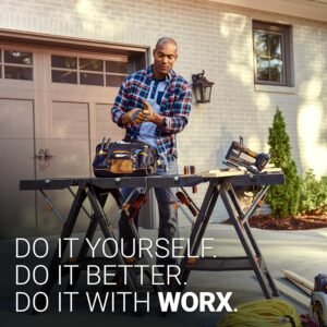 Worx Pegasus 2-in-1 Folding Work Table & Sawhorse, Easy Setup Portable Workbench, 31" W x 25" D x 32" H Lightweight Worktable with Heavy-Duty Load Capacity, WX051 - Includes 2 Clamps & 4 Clamp Dogs - Image 11