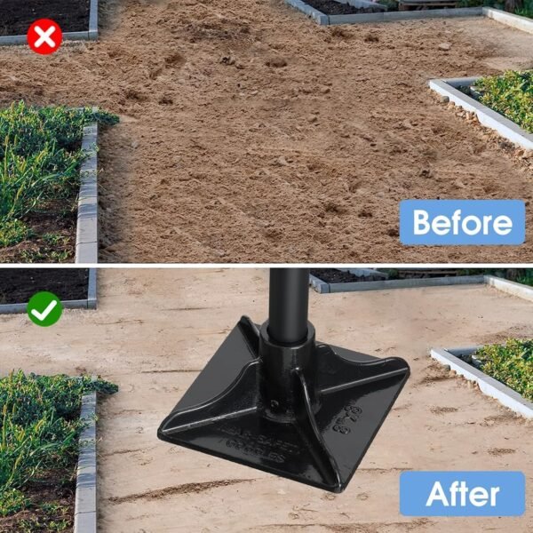 Steel Tamper 8"x8", Heavy Duty Ground Tamper Tool with 59 Inch Handle, Rubber Grip for Laborsaving Leveling Soil, Asphalt, Gravel Driveway and Dirt Compaction 6 81QAK07PNbL. AC SL1500