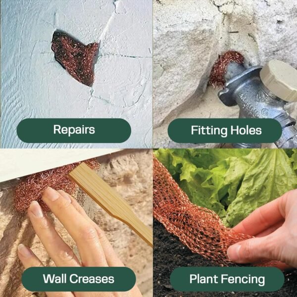 3rd Gen Raytrends Copper Mesh Rodent Control Kit, 5 Inch x 35ft Rustproof Copper Wool Blend, Ideal for Sealing Water Gaps, Gardening - DIY Hole Filler with Scissors, Gloves & Packing Tool 6 81RJo Wj3IL. SL1500