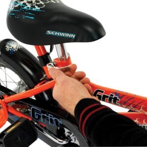 Schwinn Petunia and Grit Bike, 12 Inch Bike for Kids Ages 2-4, Orange, Teal, Pink or Blue, Steerable Beginner Bicycle with Training Wheels, Parent Push Handle, Rear Coaster Brake, Adjustable Seat - Image 9