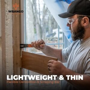 9.5" Trim Bar Pry Bar - Patented Small Pry Bar with Bolt Remover & Nail Puller for Home Improvement & Construction - Flat Bar with Shock-Absorbing Grip & Wide Winged Ends, 2pk - Image 7