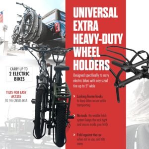 Hollywood Racks Sport Rider 2" Hitch Bike Rack, Carries 2 Bikes up to 80 lbs Each for Standard, Fat Tire and Electric Bicycles - Heavy Duty, Foldable Ebike Rack for Car, Truck, and SUV - Image 6