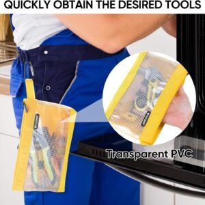 TICONN Tool Pouch, 1680D Oxford Small Tool Bag, Tool Pouches with Zipper, Clear Utility Bag Zipper Pouch for Tool Organizers and Storage (6PK Combo) 12 TICONN Tool Pouch, 1680D Oxford Small Tool Bag, Tool Pouches with Zipper, Clear Utility Bag Zipper Pouch for Tool Organizers and Storage (6PK Combo) - Image 4