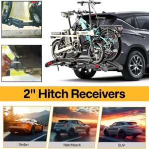Favoto Electric Bike Rack with Ramp - Foldable Hitch Mounted EBike Carrier for SUV, Truck, RV, Tiltable Heavy Duty Rack Fits 2" Receiver, Holds 200 lbs, Fits Fat Tires up to 4" 17 Favoto Electric Bike Rack with Ramp - Foldable Hitch Mounted EBike Carrier for SUV, Truck, RV, Tiltable Heavy Duty Rack Fits 2" Receiver, Holds 200 lbs, Fits Fat Tires up to 4" - Image 8