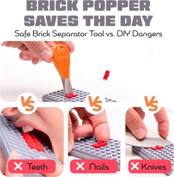 Brick Popper - Separator Tool - World's Fastest Brick Remover for Kids and Adults, Gifts for Ages 6 Year Old and up, Tools Stocking Stuffer (Orange) 7 81XyUrVmsmL. AC SL1500