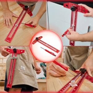 Saker Woodworking Scriber Marking Line Ruler, Adjustable Aluminum Alloy Sliding T-Square Ruler,Precision Line Drawing aid Ruler with Angle Adjustment Scale - Image 8