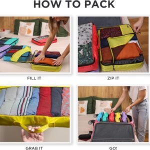 Large Packing Cubes for Travel - 5pc Packing Cubes for Suitcases - Lightweight Luggage Organizer Bags - Image 7