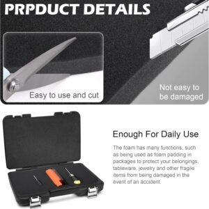 2 Pcs Polyurethane Foam Sheet- 16 x 12 x 1.5 Inch Cuttable Foam Inserts for Cases- Packing Foam Pads for Toolbox Camera Storage and Crafts - Image 4