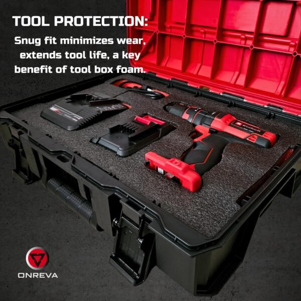 ONREVA Tool Box Foam, 3Pack 22x18x2 inch, Foam Inserts for Cases, Polyethylene Storage Sheets for Toolbox Hard Case, Tool Shadow Insert, Kaizen Organizer Sheet 8 81fXcXGN6IL. AC SL1500