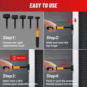 Door Hinge Adjustment Tool for Residential and Commercial, Upgraded 5 in 1 Hinge Gap Adjusting Wrench for Door Quick and Efficient Solutions, User-Friendly Adjustments, Durable Heavy-Duty Construction - Image 6