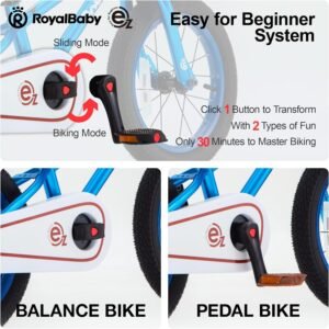 RoyalBaby Kids Bike, Terra EZ Balance to Pedal Convertable Bicycle, 14 16 18 Inch Easy Learn Balancing to Biking Boys Girls Ages 3-9 Years Beginners - Image 6