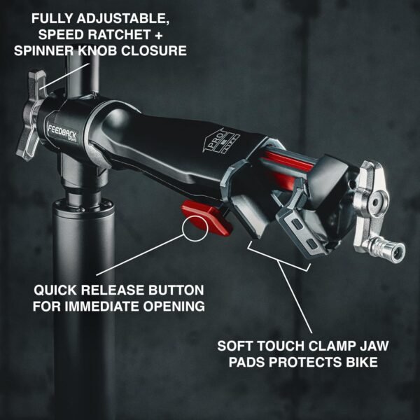 Feedback Sports | Pro E Lift Bike Repair Stand | Electric Height Adjustment, 100 lb Capacity, Speed Ratchet Clamp, Ideal for E-Bikes and Home Workshops 7 81gWAlly49L. AC SL1500