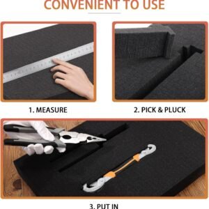 Pre-Cubed Pick & Pluck Foam Sheets - 4-Pack (12"x12"x2") Polyurethane Apart Insert Pads Liners for Toolboxes, Storage Drawer and Crafts 14 Pre-Cubed Pick & Pluck Foam Sheets - 4-Pack (12"x12"x2") Polyurethane Apart Insert Pads Liners for Toolboxes, Storage Drawer and Crafts - Image 6