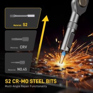 42 in 1 Magnetic Screwdriver, Screwdriver Set, Multi Bit Ratcheting Screwdriver Set with Storage Case Repair Tool Kit for Computer, Eyeglass, Bicycles, Watch, Ring Doorbell, Furniture and DIY - Image 3