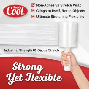 2 Pack Industrial Strength Mini Hand Stretch Wrap 5" 1000 Ft Roll 80 Gauge Thick, Shrink Wrap Roll for Moving Supplies, Furniture, Pallets, Plastic Wrap for Packing, Heavy Duty Stretch Film - Image 3