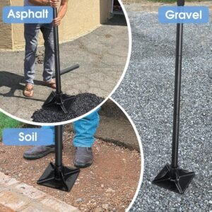 Steel Tamper 8"x8", Heavy Duty Ground Tamper Tool with 59 Inch Handle, Rubber Grip for Laborsaving Leveling Soil, Asphalt, Gravel Driveway and Dirt Compaction 16 Steel Tamper 8"x8", Heavy Duty Ground Tamper Tool with 59 Inch Handle, Rubber Grip for Laborsaving Leveling Soil, Asphalt, Gravel Driveway and Dirt Compaction - Image 8
