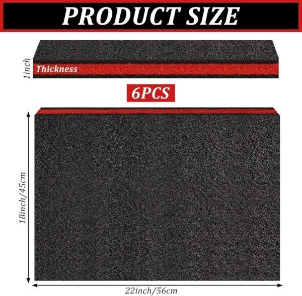 6 Pack Tool Box Foam Inserts for Cases, 22x18x1 Inch Tool Box Liner Polyethylene Tool Foams Sheets, Toolbox Kaizen Organizer and Storage Tool Shadow (6 Pcs Foam, Red & Black) 4 81mii+keWlL. AC SL1500