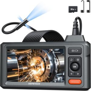 DEPSTECH Inspection Endoscope Camera with Lights: 1080P Triple Lens Snake Camera with 5" Screen and 16.5FT Flexible Cable, Waterproof Industrial Borescope Tool for Auto, Wall, Sewer, Pipe, Mechanics - Image 2
