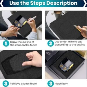 6 Pcs 16 x 12 x 1.5 Inches Polyurethane Foam - Packing Foam Inserts for Cases Black Craft Foam Sheets for Packing Padding 1.5 Inch Thick for Camera Toolbox Storage 14 6 Pcs 16 x 12 x 1.5 Inches Polyurethane Foam - Packing Foam Inserts for Cases Black Craft Foam Sheets for Packing Padding 1.5 Inch Thick for Camera Toolbox Storage - Image 6