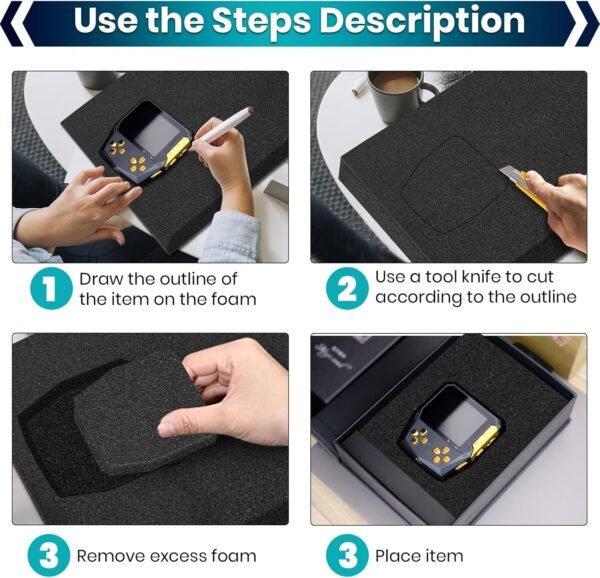 6 Pcs 16 x 12 x 1.5 Inches Polyurethane Foam - Packing Foam Inserts for Cases Black Craft Foam Sheets for Packing Padding 1.5 Inch Thick for Camera Toolbox Storage 6 81q1 PV5wsL. AC SL1500