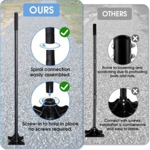 Steel Tamper 8"x8", Heavy Duty Ground Tamper Tool with 59 Inch Handle, Rubber Grip for Laborsaving Leveling Soil, Asphalt, Gravel Driveway and Dirt Compaction 13 Steel Tamper 8"x8", Heavy Duty Ground Tamper Tool with 59 Inch Handle, Rubber Grip for Laborsaving Leveling Soil, Asphalt, Gravel Driveway and Dirt Compaction - Image 5