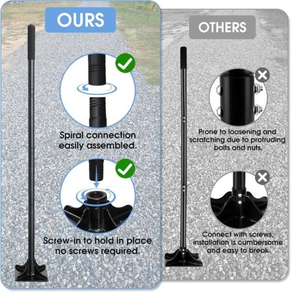 Steel Tamper 8"x8", Heavy Duty Ground Tamper Tool with 59 Inch Handle, Rubber Grip for Laborsaving Leveling Soil, Asphalt, Gravel Driveway and Dirt Compaction 5 81sGErAvgzL. AC SL1500