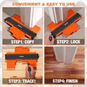 VARSK Contour Gauge Tool with Lock 5+10 Inch - Measuring Scribe Profile Tool, Christmas Gifts for Men Dad Him, Cool Gadgets Tools for Men DIY Handyman, Woodworking Tools for Measuring Flooring 17 VARSK Contour Gauge Tool with Lock 5+10 Inch - Measuring Scribe Profile Tool, Christmas Gifts for Men Dad Him, Cool Gadgets Tools for Men DIY Handyman, Woodworking Tools for Measuring Flooring - Image 8
