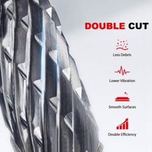 HAUTMEC Tungsten Carbide Rotary Burr Bit Set– 1/4" Shank with Portable Storage Bag, Double Cut Tungsten Rotary File for Die Grinder, Suit for Metal Carving, Grinding, Engraving & Deburring - HT0453 - Image 5