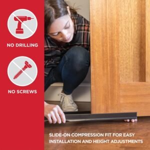 M-D Building Products Vinyl Cinch U-Shape Door Bottom Seal, Slide-On Weatherstripping Draft Stopper, Easy to Install, Fits 36” x 1-3/4” Doors, Fills 3/8”- 3/4” Gaps, 43338, Clear - Image 5