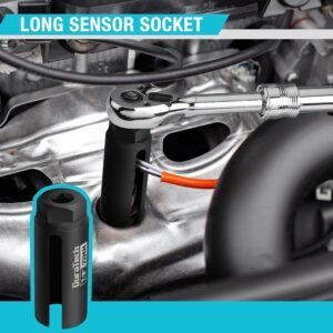 DURATECH 5PCS O2 Oxygen Sensor Socket Thread Chaser Set, 3/8" 1/2" Drive x 7/8" 22mm Oxygen Sensor Remover O2 Sensor Removal Tool Kit - Image 6