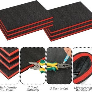 6 Pack Tool Box Foam Inserts for Cases, 22x18x1 Inch Tool Box Liner Polyethylene Tool Foams Sheets, Toolbox Kaizen Organizer and Storage Tool Shadow (6 Pcs Foam, Red & Black) 11 6 Pack Tool Box Foam Inserts for Cases, 22x18x1 Inch Tool Box Liner Polyethylene Tool Foams Sheets, Toolbox Kaizen Organizer and Storage Tool Shadow (6 Pcs Foam, Red & Black) - Image 3