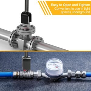 Water Meter Key 17 Inch & 4-Way Utility Keys, Steel T-Handle, Water Meter Shut Off Tool for Curb Main Shut Off Valve - Image 3