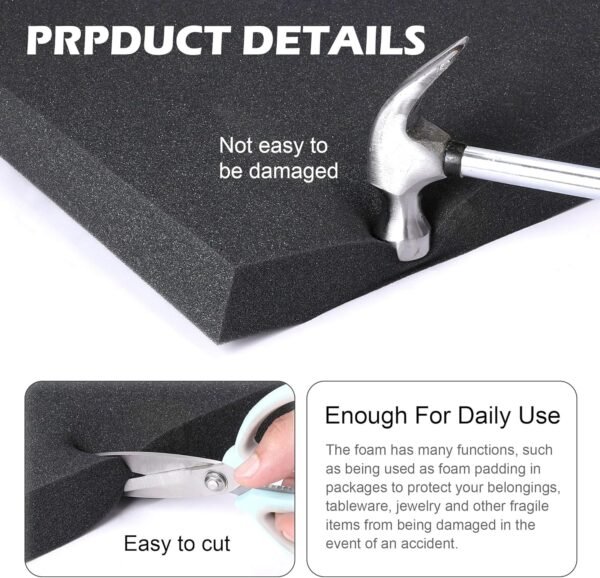 DECOHS 6 PCS Polyurethane Foam Sheet-16x12x1 Inch Cuttable Foam Inserts for Cases-Packing Foam Pads for Toolbox Camera Storage and Crafts 4 91+J46hnJFL. AC SL1500