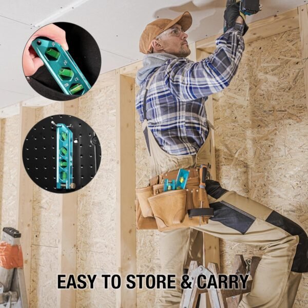 DURATECH 3-Piece Level Tool Set, Magnetic Torpedo Level Included 2.5", 6.25", 8" Leveler with 0°/30°/45°/90° Bubbles, V-Groove, Large Viewing Window, Aluminium Alloy Construction, SAE and Metric Scale 8 912ueAfs2jL. AC SL1500