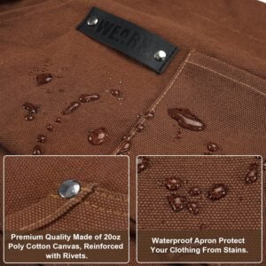 WEARXI Aprons for Men, Woodworking Apron with Tool Pockets, Canvas Work Apron for Woodworkers, Mechanics, Blacksmiths, Carpenters S-XXXL, Mens Aprons Gifts for Dad, Gifts for Men, Dad Gifts - Image 6