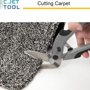 10" Heavy Duty Scissors - Carpet Cutter, Industrial Multipurpose for Cardboard, Leather, Pruning, Gardening - Professional Soft Grip Stainless Steel (Black) - Image 9