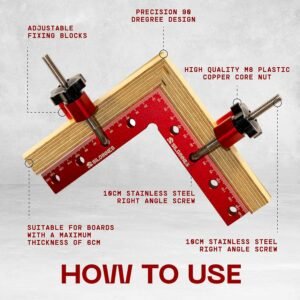 90 Degree Positioning Squares Right Angle Clamps for Woodworking, 4 Pack（5.5"*5.5"）Aluminium Alloy Corner Clamp Woodworking Carpenter Clamping Tool for Picture Frame Box Cabinets Drawers (4) - Image 5
