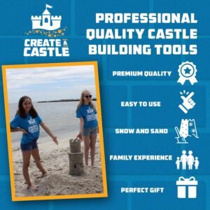 Create A Castle Sandcastle Building Tools Set as Seen on Shark Tank - Castle Tower Window Cutter, Multi Tool, Brick Maker - Use with Outdoor Beach Sand, Snow, or Sandbox, 3 Pack - Image 6