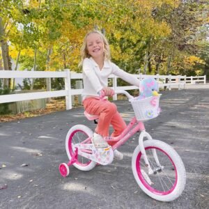 JOYSTAR Angel Girls Bike for Toddlers and Kids Ages 2-13 Years Old, 12 14 16 18 20 Inch Kids Bike with Training Wheels & Basket, 20 24 Inch Girls Bicycle with Handbrake & Kickstand - Image 5